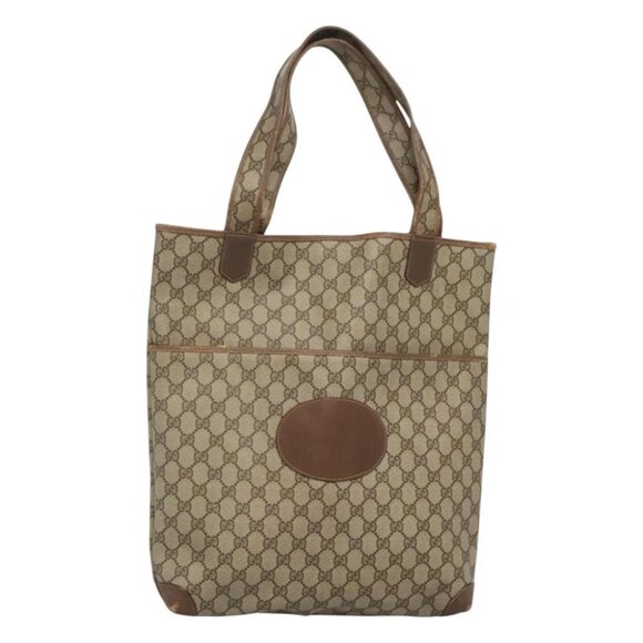 GUCCI GG Supreme Tote Bag PVC Beige Gold 002 39 0054 Auth 129381 - Picture 1 of 15